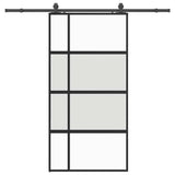 Sliding Door with Hardware Set Black 102.5x205 cm Tempered Glass 3375980