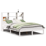 ZNTS Bookcase Bed without Mattress White 135x190 cm Double Solid Wood Pine 3321578