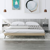 Bed Headboard with Cabinets Grey Sonoma Engineered Wood 3115746