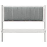 Upholstered Headboard White 100 cm Solid Pine Wood 879083