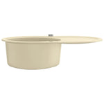 ZNTS Granite Kitchen Sink Single Basin Oval Beige 144866
