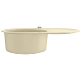 ZNTS Granite Kitchen Sink Single Basin Oval Beige 144866