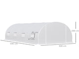 6 x 3 x 2 m Polytunnel Greenhouse, Walk in Polytunnel Tent with Metal Frame, Zippered Door and 8 T3398P317539