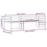 Kids' Bed Frame without Mattress White 80x200 cm Solid Wood Pine 846862