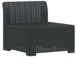 3-Seater Garden Sofa Rattan Look PP Anthracite 3443814
