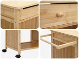 Kitchen Trolley with Wheels Natural 90.5 x 36 x 86.5 cm Bamboo 42028293