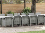 Garden Dining Set with Cushions 17 pcs Light Grey PP 3378667