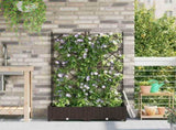 Garden Planter 2 pcs Brown 80 x 40 x 125.5 cm PP 42002814