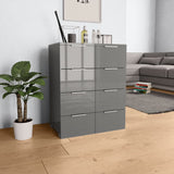 Sideboard High Gloss Grey 60x35x80 cm Engineered Wood 283714