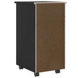 Rolling Cabinet with Drawers "MOSS" Black Solid Wood Pine 4015782