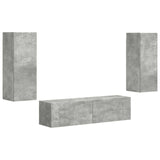 TV Cabinet Set Wall-mounted 2 pcs Concrete Grey Engineered Wood 3408973