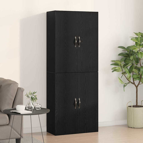 Wall Mounted Cabinet 2 pcs Black oak 69.5 x 34 x 90 cm 3333101