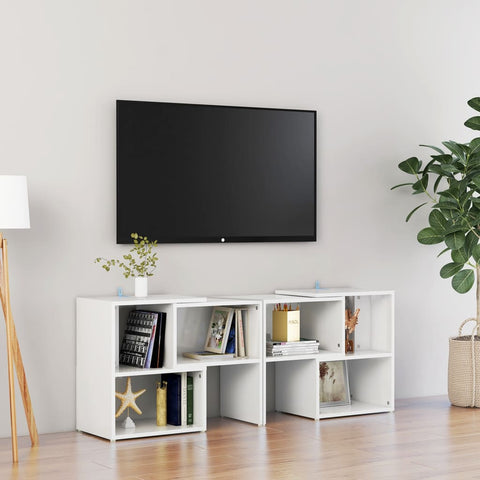 TV Cabinet High Gloss White 104x30x52 cm Engineered Wood 808356