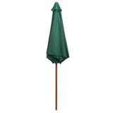 Garden Parasol 270x270 cm Wooden Pole Green 42961
