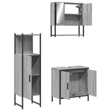 3 Piece Bathroom Furniture Set Grey Sonoma Engineered Wood 3214703