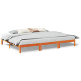 Family Bed Frame No Mattress Wax Brown 270x200 cm Solid Wood Pine 3324570