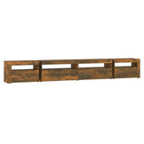 TV Cabinet with LED Lights Smoked Oak 270x35x40 cm 3152751