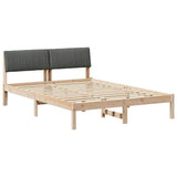Bed frame Brown and dark grey 135 x 190 cm Solid pine wood 878690