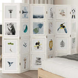 Room Divider 6 Panels White Solid Wood Paulownia 358697