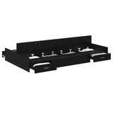 Storage Bed Frame Black Oak 120 x 200 cm Engineered Wood 3335302