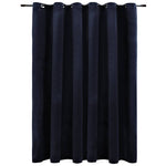 ZNTS Blackout Curtain with Metal Rings Velvet Black 290x245 cm 134491