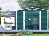 7 x 4ft Garden Shed, Easy to Assemble, Upgraded Galvanised Steel Frame with Foundation Kit, Double T3398P327998