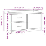 Hallway Bench SANDNES 87x40x50 cm Solid Wood Pine 4010463
