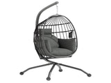 Hanging Egg Chair Outdoor Indoor Swing Chair with Folding Basket and Thickened Cushion, T3398P314152