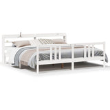 Bed Frame with Headboard without Mattress White 200x200 cm 3306719