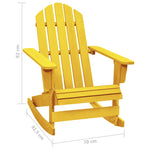 Garden Adirondack Rocking Chair Solid Fir Wood Yellow 315884