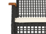 Garden Dining Set Black PE rattan Medium Removable Covers 3213561