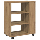 Rolling Cabinet Artisan Oak 60x35x75 cm Engineered Wood 856657