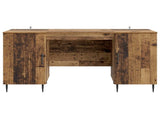 Desk with Shelf Old Wood 142.5 x 50 x 75 cm Engineered Wood 3414610