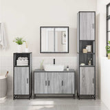 Bathroom Sink Cabinet Grey Sonoma 90x33x60 cm Engineered Wood 849272