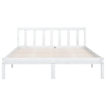 810093 Bed Frame without Mattress White Solid Wood 160x200 cm