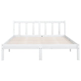 810093 Bed Frame without Mattress White Solid Wood 160x200 cm