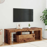 TV Cabinet with LED Lights Old Wood 120x36.5x40 cm Engineered Wood 856301