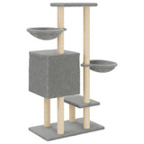 Cat Tree with Sisal Scratching Posts Light Grey 117 cm 172119