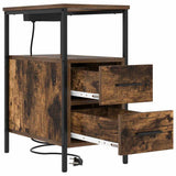 Bedside Cabinet with Drawer 2 pcs Smoked Oak 30 x 48 x 61 cm 859415