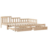 Daybed with Trundle and Drawers without Mattress 90x190 cm Single 3302223