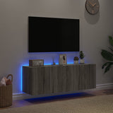 TV Wall Cabinets with LED Lights 2 pcs Grey Sonoma 60x35x41 cm 837313