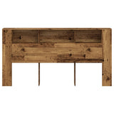Headboard Cabinet Old Wood 200x18.5x102.5 cm Engineered Wood 856886
