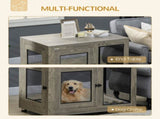 2-in-1 Dog Cage & Side Table, with Two Doors, Cushion, for Large Dogs T3398P425262