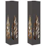 Solar LED Pathway Light 2 pcs Black Cold Rolled Steel 879800