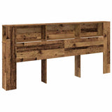 Headboard Cabinet with Shelf Old Wood 220 x 18.5 x 102.5 cm 862090