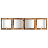Dog Gate with Stands 4 pcs Old Wood 80 x 80 cm Engineered Wood 892083