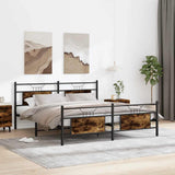 Metal Bed Frame without Mattress Smoked Oak 183x213 cm 3325094