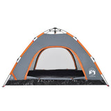 Camping Tent 4-Person Grey and Orange Quick Release 4004171