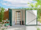 3.3 x 3.4ft Lean To Steel Garden Shed, with Locking Door - Green T3398P552670
