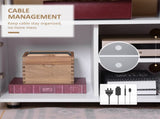 TV Cabinet Unit for TVs up to 50'' with Storage Shelf and Cupboards, Living Room Entertainment T3398P330532